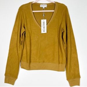 #20 NWT Wildfox Baggy Beach Jumper Deep V Sweater Small